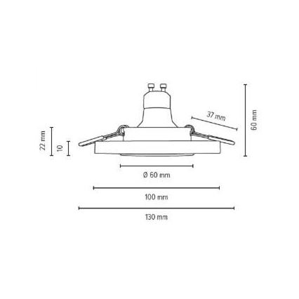 LED indbygningslampe VITAR 1xGU10/5W/230V CRI 90 beton – FSC certificeret
