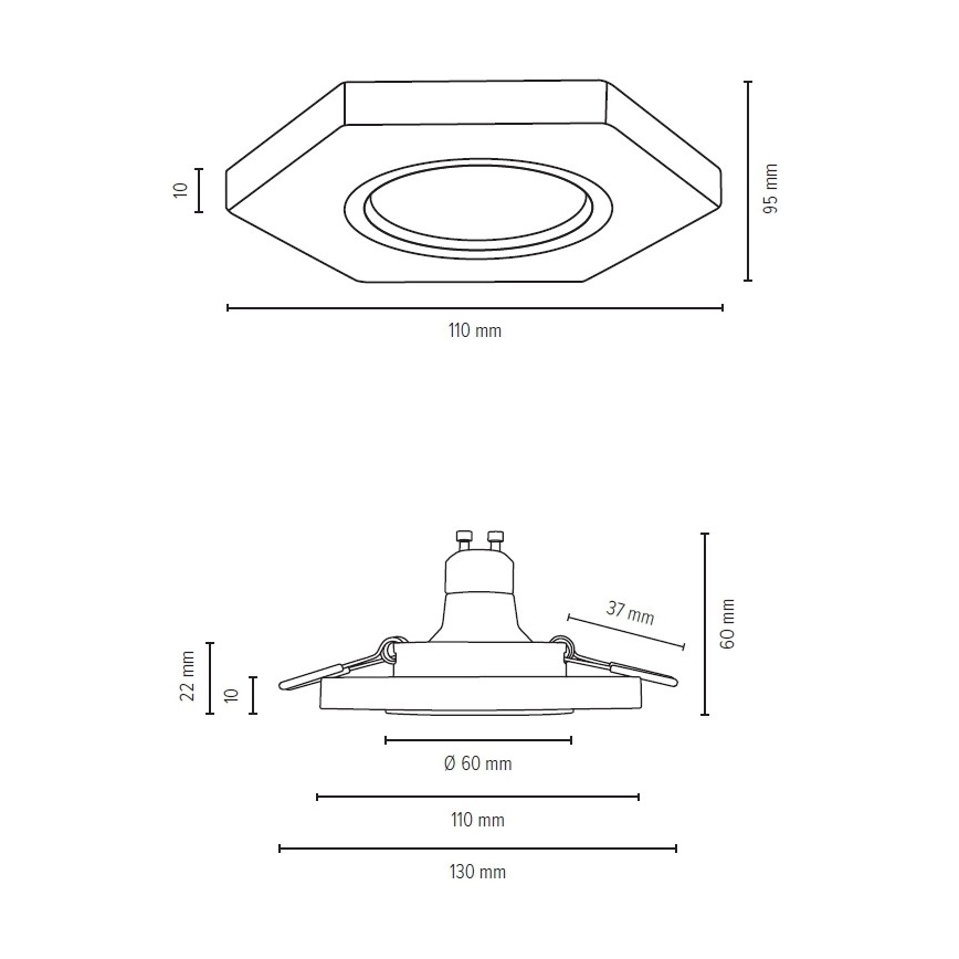 LED indbygningslampe VITAR 1xGU10/5W/230V CRI 90 bøg – FSC certificeret