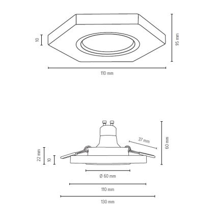 LED indbygningsspot VITAR 1xGU10/5W/230V - FSC-certificeret