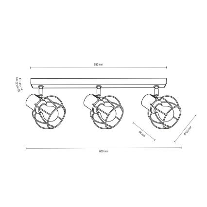 Loftspot PHIPHI 3xE27/60W/230V eg - FSC-certificeret