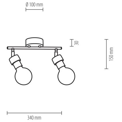 Spotlampe MARJOLAINE 2xE27/25W/230V eg