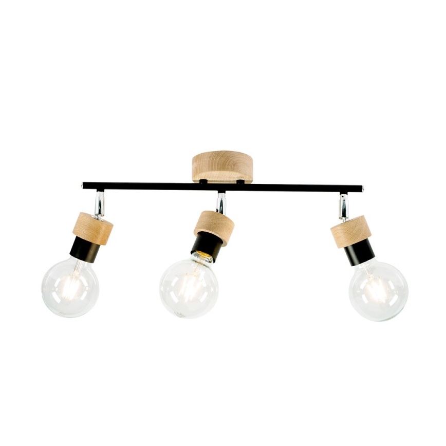 Spotlampe MARJOLAINE 3xE27/25W/230V egetræ - FSC-certificeret