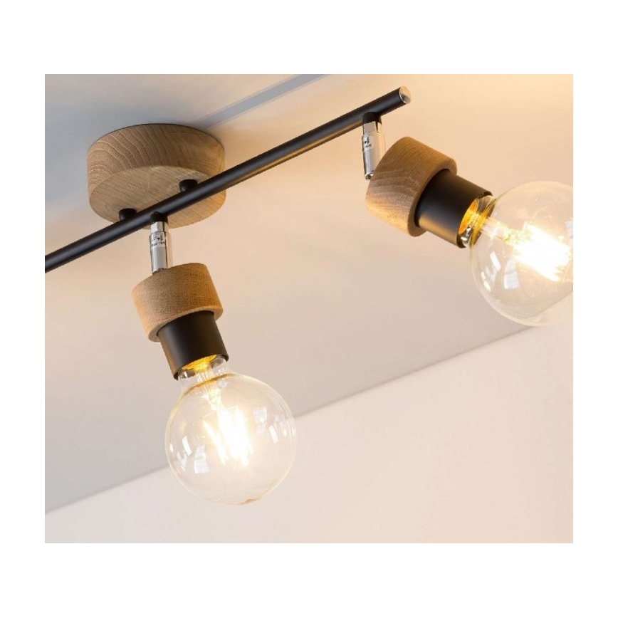 Spotlampe MARJOLAINE 3xE27/25W/230V egetræ - FSC-certificeret