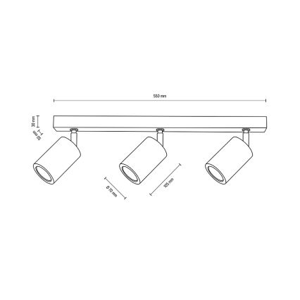 LED loftspot MATTI 3xGU10/5W/230V eg