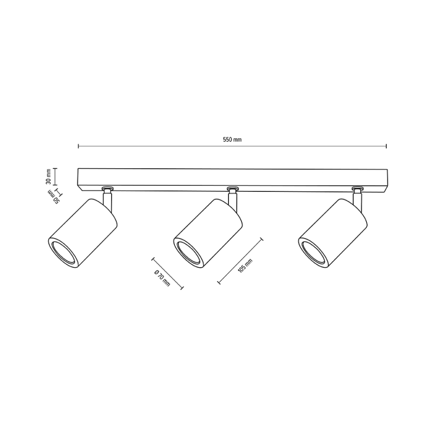 LED loftspot MATTI 3xGU10/5W/230V eg