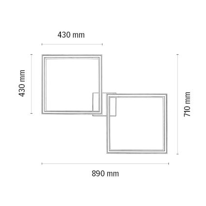 LED loftlampe dæmpbar RAMME 2xLED/24W/230V eg – FSC certificeret