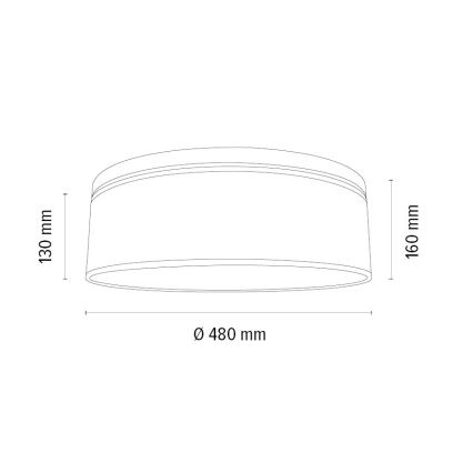 Loftlampe BENITA 2xE27/25W/230V diameter 48 cm hvid/eg – FSC certificeret