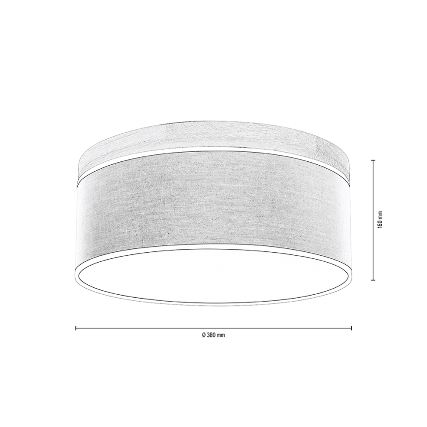 Loftlampe BOHO 2xE27/25W/230V Ø 38 cm i egetræ