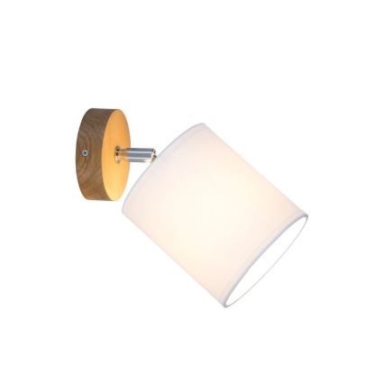 Væghængt spotlampe APRILLIA 1xE27/25W/230V eg/hvid