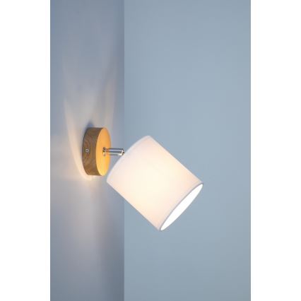 Væghængt spotlampe APRILLIA 1xE27/25W/230V eg/hvid