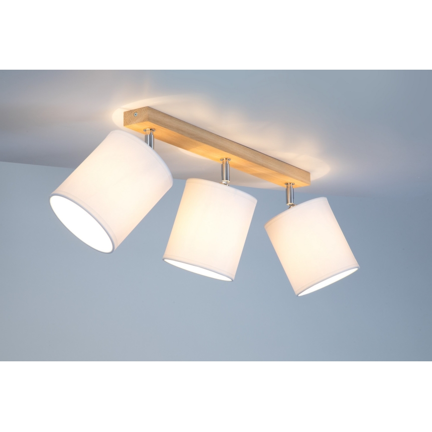 Spotlampe APRILLIA 3xE27/25W/230V eg hvid - FSC-certificeret