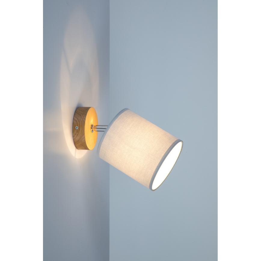 Vægspot APRILLIA 1xE27/25W/230V eg grå - FSC-certificeret