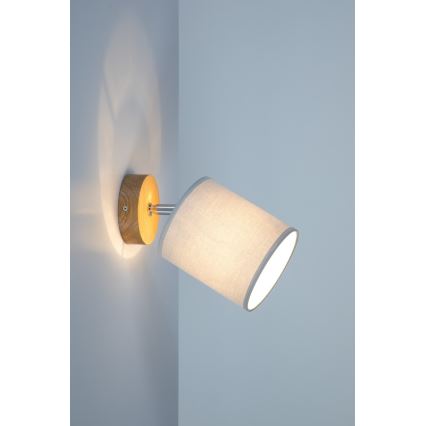 Vægspot APRILLIA 1xE27/25W/230V grå eg