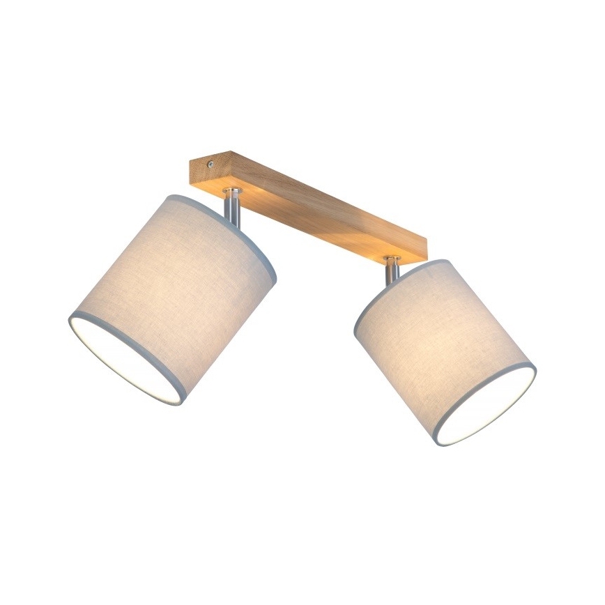 Spotlampe APRILLIA 2xE27/25W/230V eg grå - FSC-certificeret