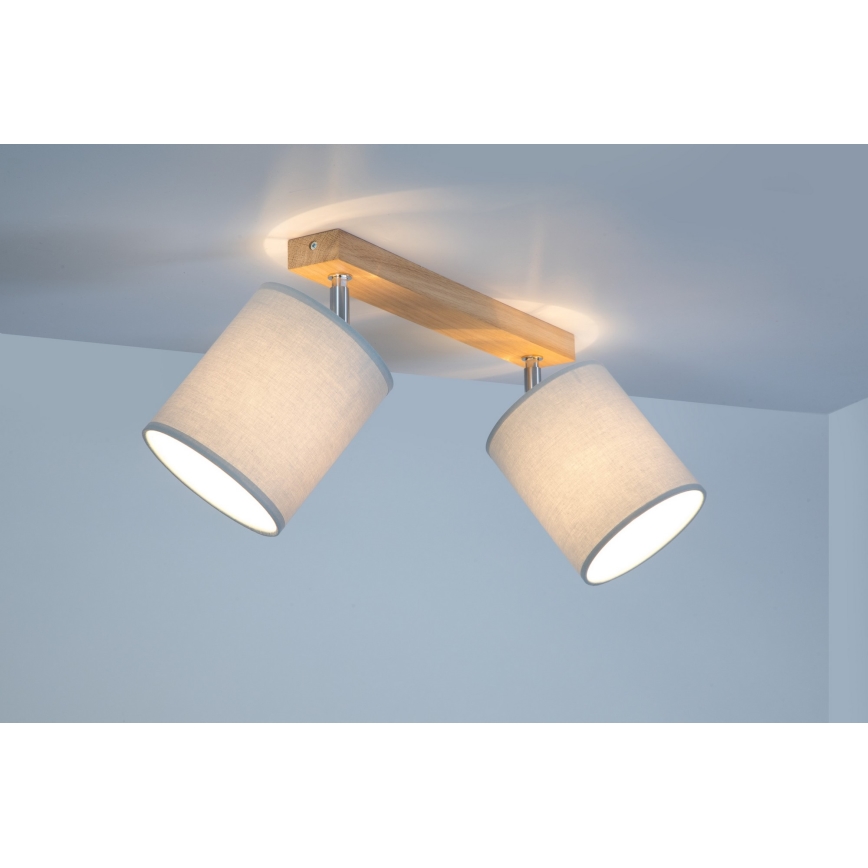 Spotlampe APRILLIA 2xE27/25W/230V eg grå - FSC-certificeret