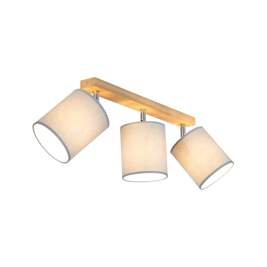 Spotlampe APRILLIA 3xE27/25W/230V eg grå - FSC-certificeret
