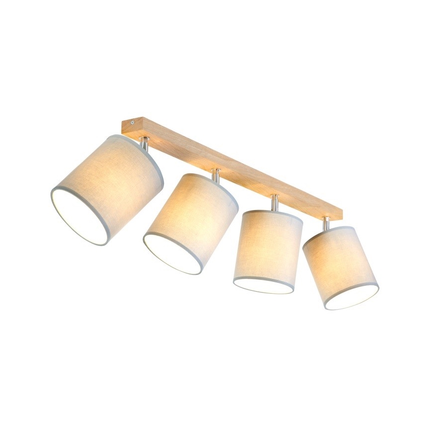 Spotlampe APRILLIA 4xE27/25W/230V eg grå - FSC-certificeret