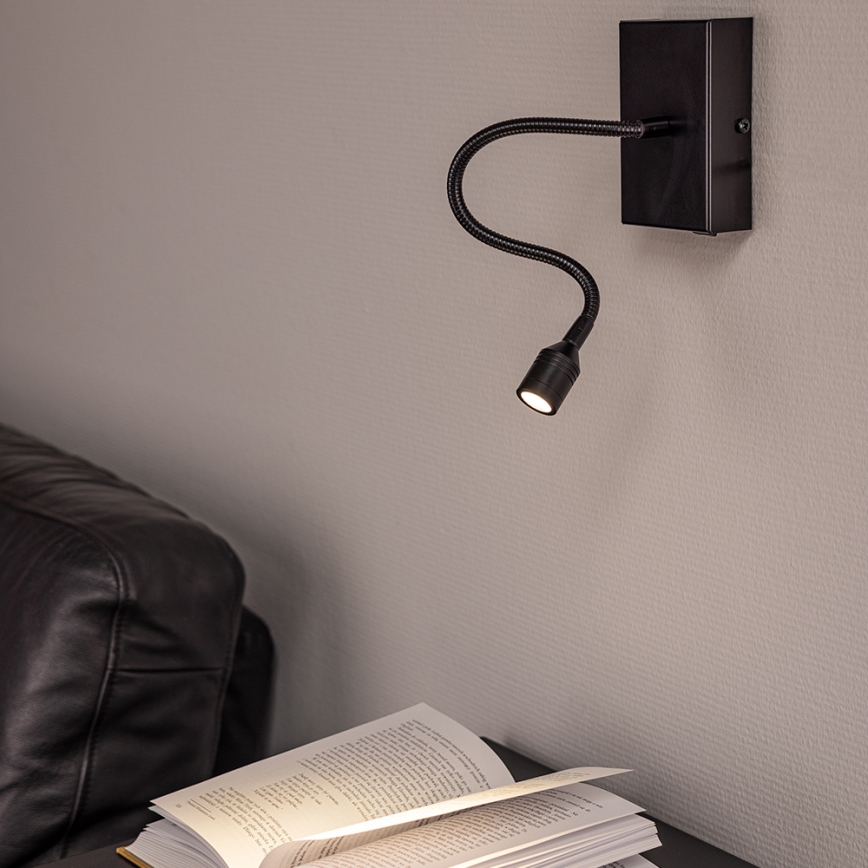 LED væglampe LECTOR LED/2,5W/230V sort