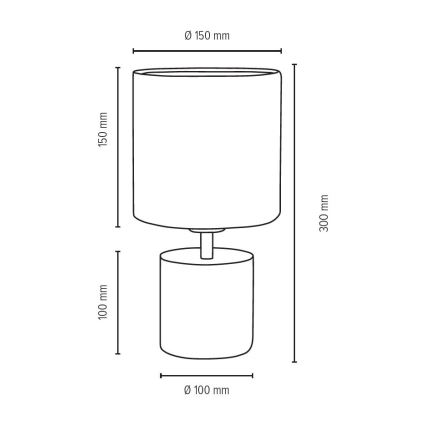 Bordlampe STRONG ROUND 1xE27/25W/230V beton - FSC-certificeret