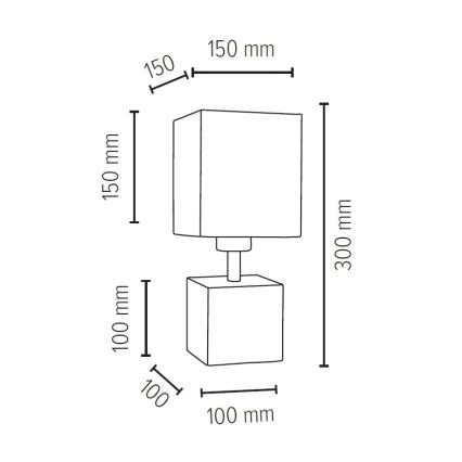 Bordlampe STRONG SQUARE 1xE27/25W/230V - FSC-certificeret