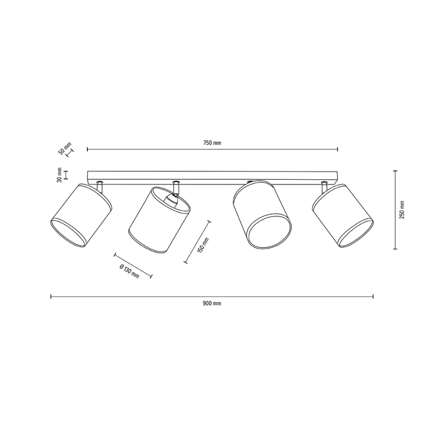 Loftspot BOHO 4xE27/25W/230V egetræ