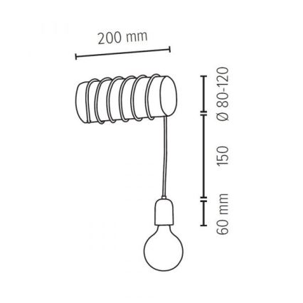 Væglampe TRABO 1xE27/60W/230V - FSC-certificeret