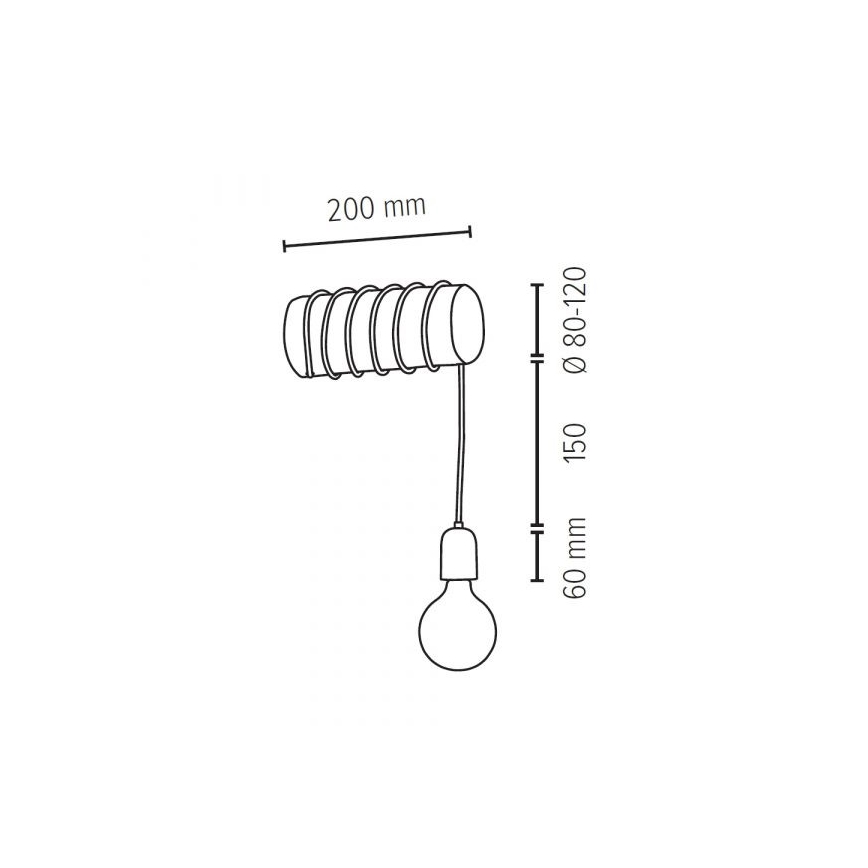 Væglampe TRABO 1xE27/60W/230V - FSC-certificeret