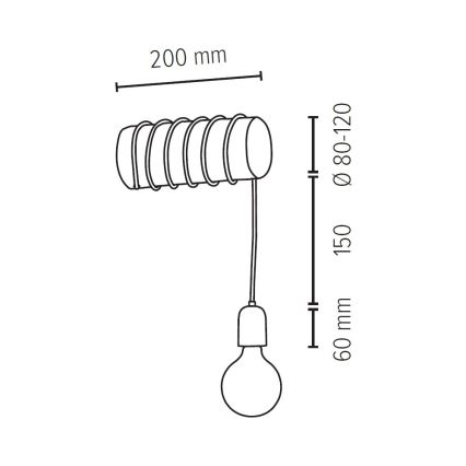 Væglampe TRABO 1xE27/25W/230V - FSC-certificeret