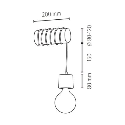 Væglampe TRABO 1xE27/60W/230V - FSC-certificeret