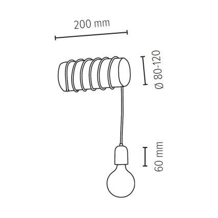 Væglampe TRABO 1xE27/25W/230V - FSC-certificeret