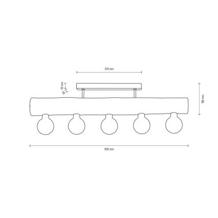 Loftlampe TRABO 5xE27/60W/230V fyrretræ - FSC-certificeret