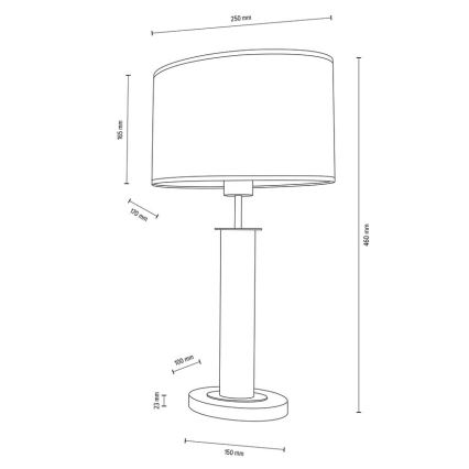 Bordlampe MERCEDES 1xE27/40W/230V 46 cm cremefarvet/eg – FSC certificeret