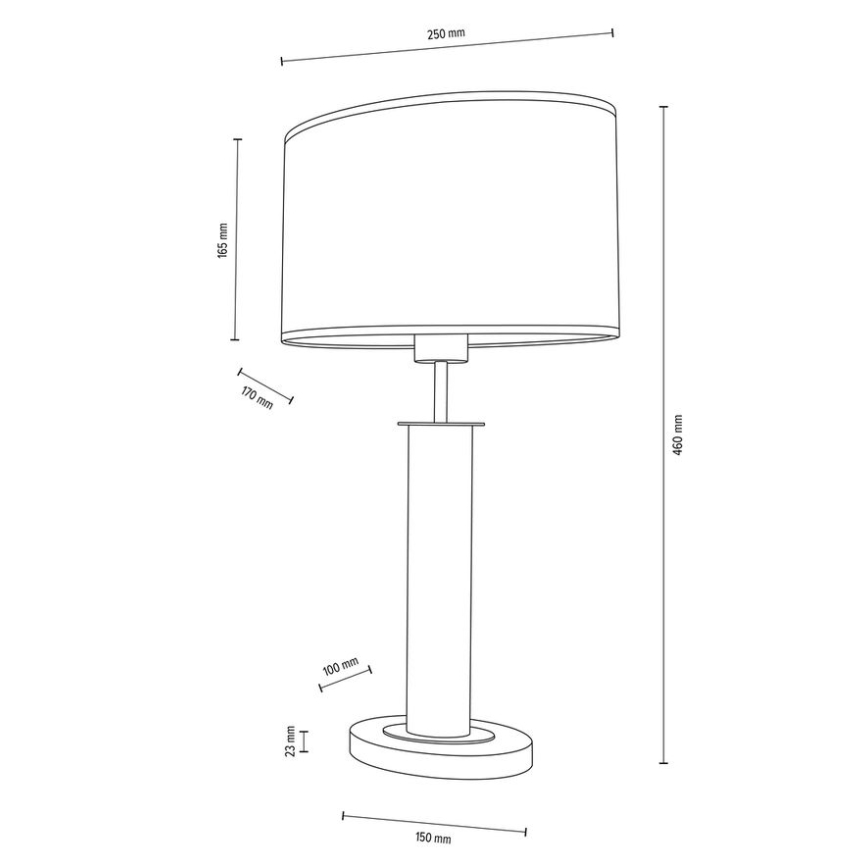 Bordlampe MERCEDES 1xE27/40W/230V 46 cm cremefarvet/eg – FSC certificeret