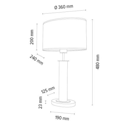 Bordlampe MERCEDES 1xE27/40W/230V 46 cm brun/eg – FSC certificeret