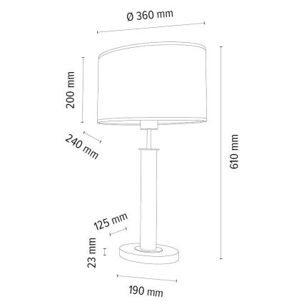 Bordlampe MERCEDES 1xE27/40W/230V 60 cm brun/eg – FSC certificeret