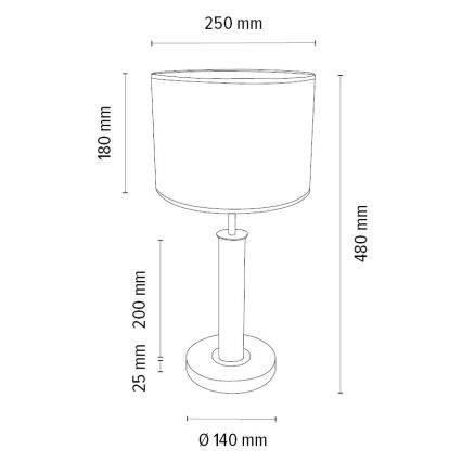 Bordlampe BENITA 1xE27/60W/230V 48 cm brun/eg – FSC certificeret