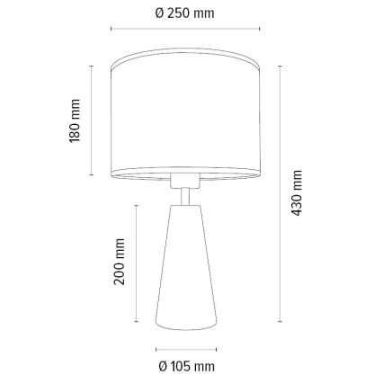 Bordlampe MERCEDES 1xE27/40W/230V diameter 43 cm cremefarvet/eg – FSC certificeret