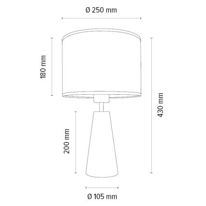 Bordlampe MERCEDES 1xE27/40W/230V diameter 43 cm brun/eg – FSC certificeret