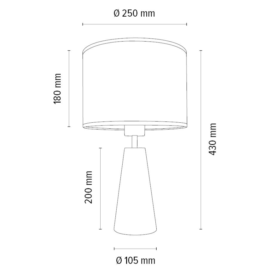 Bordlampe MERCEDES 1xE27/40W/230V diameter 43 cm brun/eg – FSC certificeret