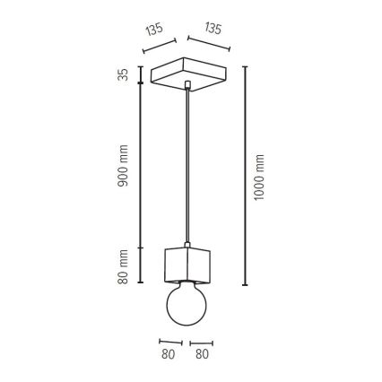 Pendel STRONG 1xE27/60W/230V - FSC-certificeret