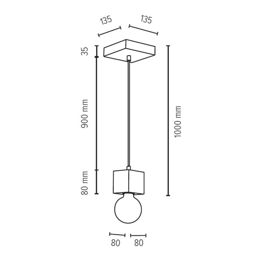 Pendel STRONG 1xE27/60W/230V - FSC-certificeret