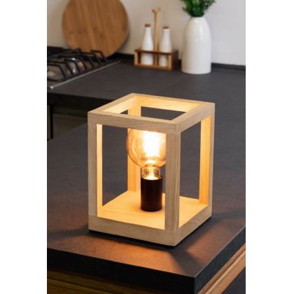 Bordlampe KAGO 1xE27/60W/230V mat egetræ