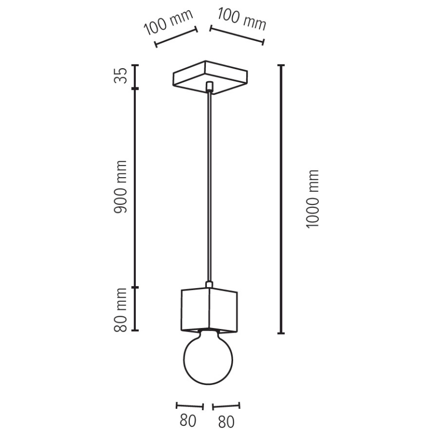 Pendel TRONGO 1xE27/60W/230V - FSC-certificeret