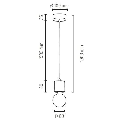 Pendel PINO 1xE27/60W/230V - FSC-certificeret