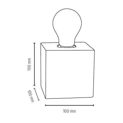 Bordlampe TRONGO SQUARE 1xE27/25W/230V - FSC-certificeret