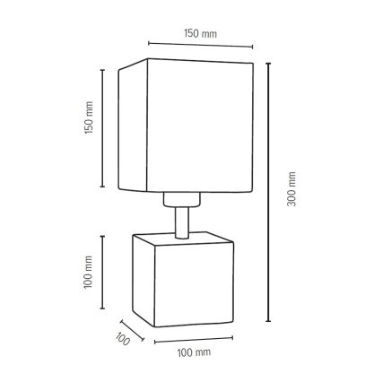 Bordlampe TRONGO SQUARE 1xE27/25W/230V - FSC-certificeret