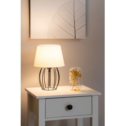 Spot-Light - Bordlampe MANGOO 1xE27/40W/230V hvid/sort