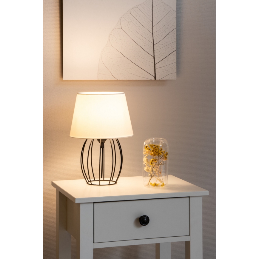 Spot-Light - Bordlampe MANGOO 1xE27/40W/230V hvid/sort