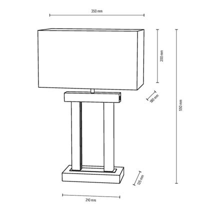 LED bordlampe dæmpbar HAKON 1xE27/40W+2xLED/7,5W/230V 55 cm eg – FSC certificeret