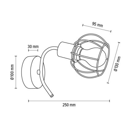 Væglampe VIVIANE 1xE27/60W/230V eg - FSC-certificeret